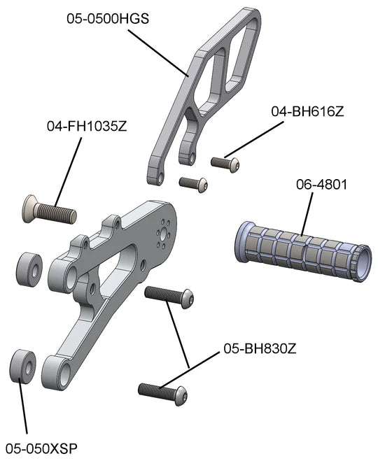 Woodcraft Rearset - GP Shift w/o QS - RACE ONLY (No Side Stand) Triumph Street Triple 675 2007-2012