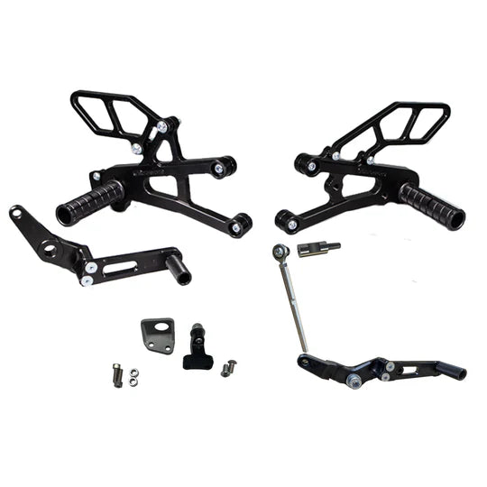 Woodcraft Complete Rearset Kit w/Pedals Triumph Daytona 675 Moto 2 2020-2022