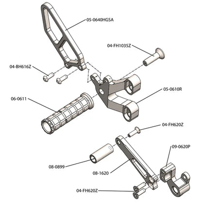 Woodcraft Rearset Ducati 748/916/996/998 1998-2003