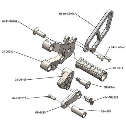 Woodcraft Rearet w/Shift Pedal Ducati 749/999 2003-2006