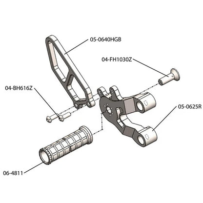 Woodcraft Rearet w/Shift Pedal Ducati 749/999 2003-2006