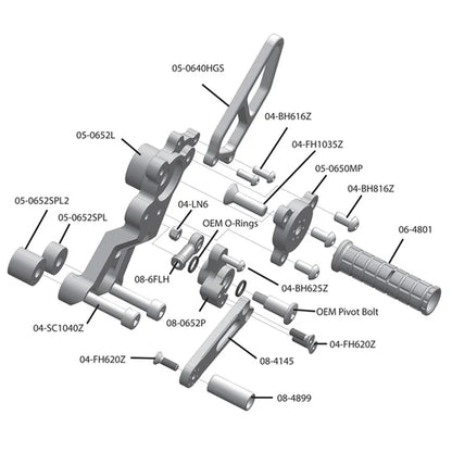 Woodcraft Rearset Ducati 821 Hypermotard 2013-2015