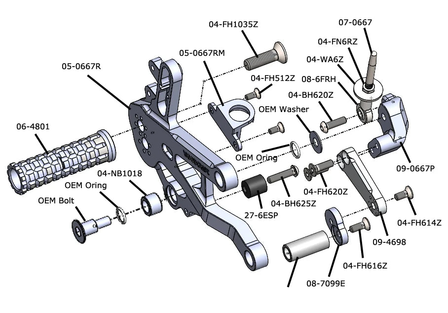Woodcraft Rearset  Ducati Panigale V4 /R 2025-2026