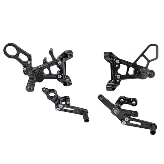 Woodcraft Complete Rearset w/ Pedals - STD/GP Shift  BMW S1000RR 2019-2024