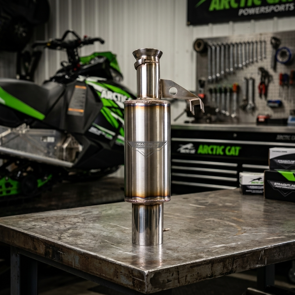 Straightline Performance Ultra Lite Muffler Polished Stainless Steel Arctic Cat 800 C-Tec 2 2018-2024