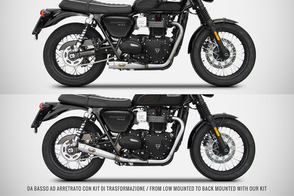 ZARD Rear Exhaust Conversion Kit For Oem Catalyzer Triumph Bonneville T100 2017-2020 - Adventure Parts