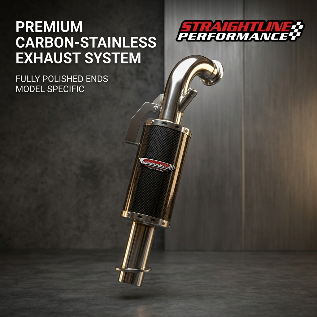 Straightline Performance Carbon Fiber Muffler Stainless Steel Ski-Doo 850 Rev Gen 4 2017-2027