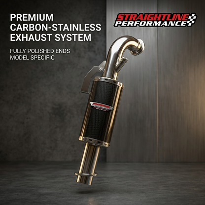 Straightline Performance Carbon Fiber Muffler Stainless Steel Ski-Doo 850 Rev Gen 4 2017-2027