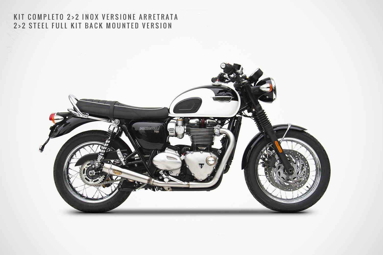 ZARD Rear Exhaust Conversion Kit For Full Kit Racing Triumph Bonneville T120 2021-2023 - Adventure Parts