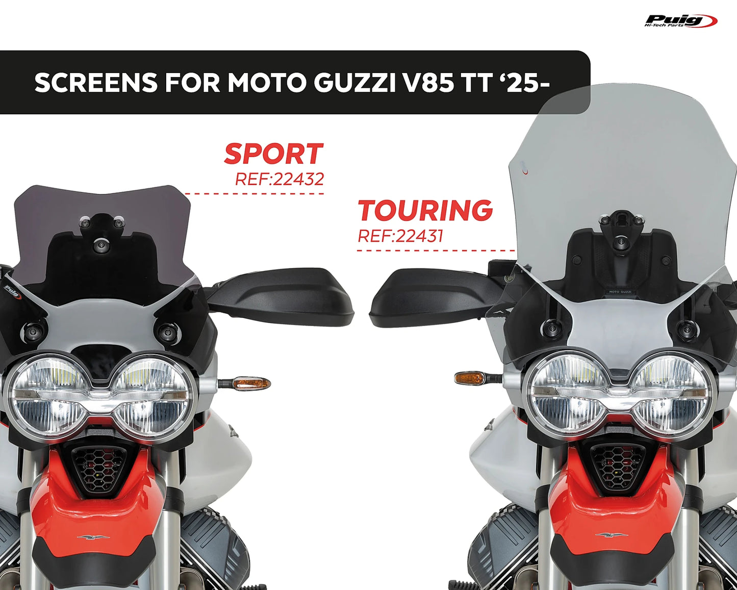 Puig Touring Screen MOTO GUZZI V85 STRADA 2024-2026 - Adventure Parts