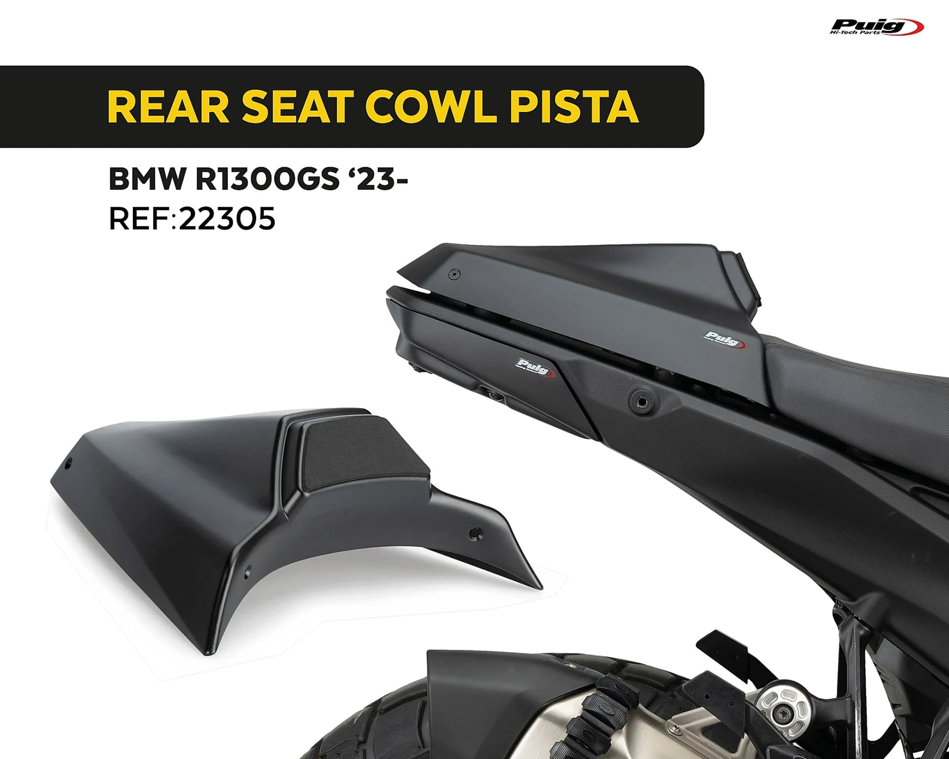 Puig Rear Seat Cowls Pista #9 BMW R1300GS 2023-2026 - Adventure Parts