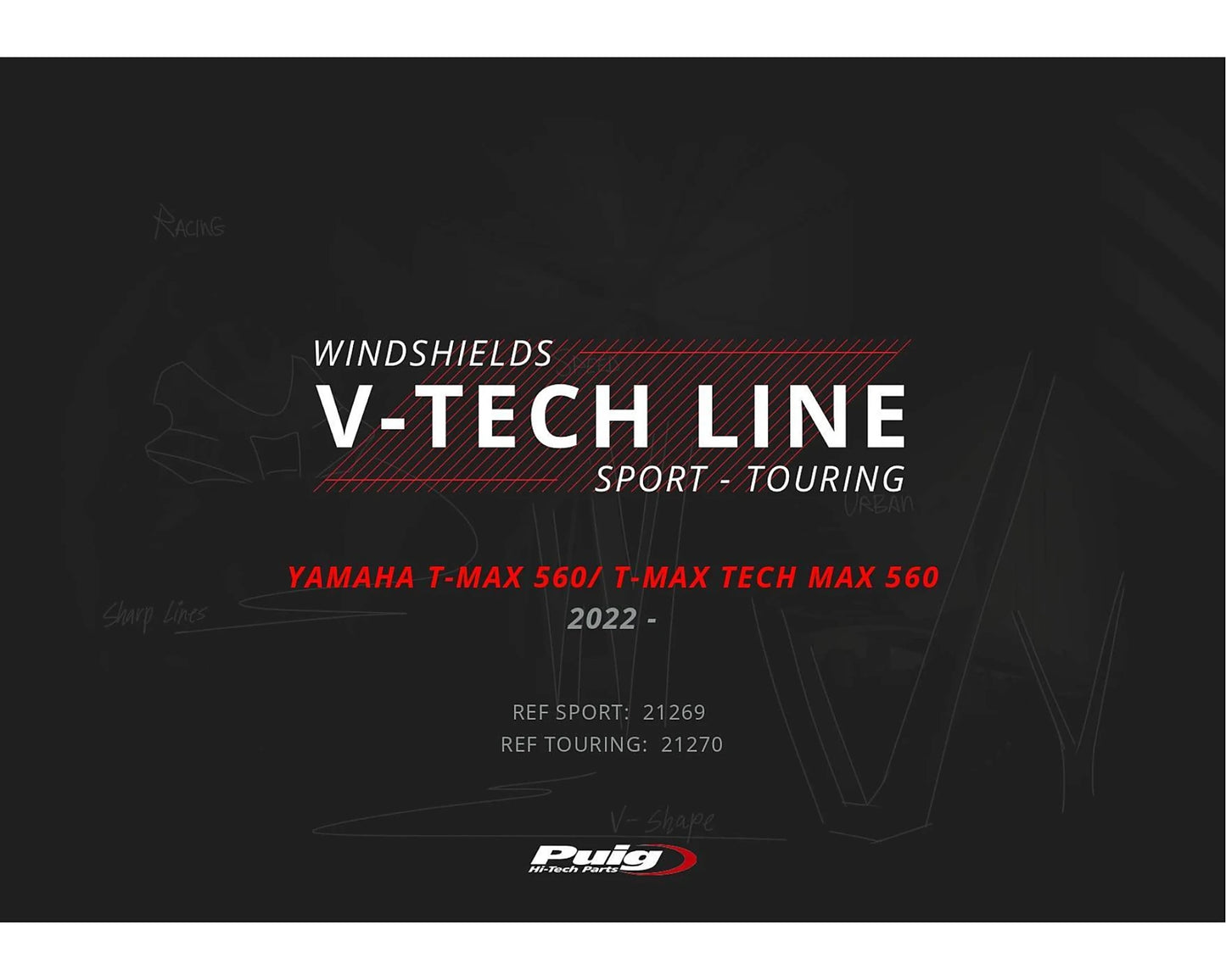 Puig Windshield V-Tech Line Touring YAMAHA T-MAX 560 2022-2026