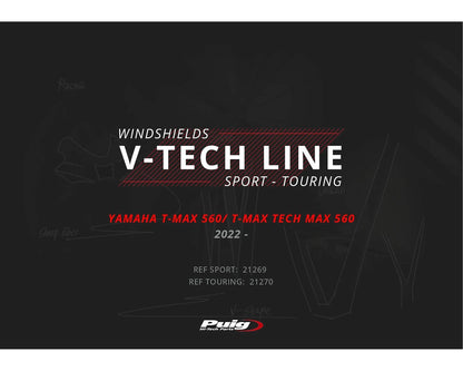 Puig Windshield V-Tech Line Touring YAMAHA T-MAX 560 2022-2026