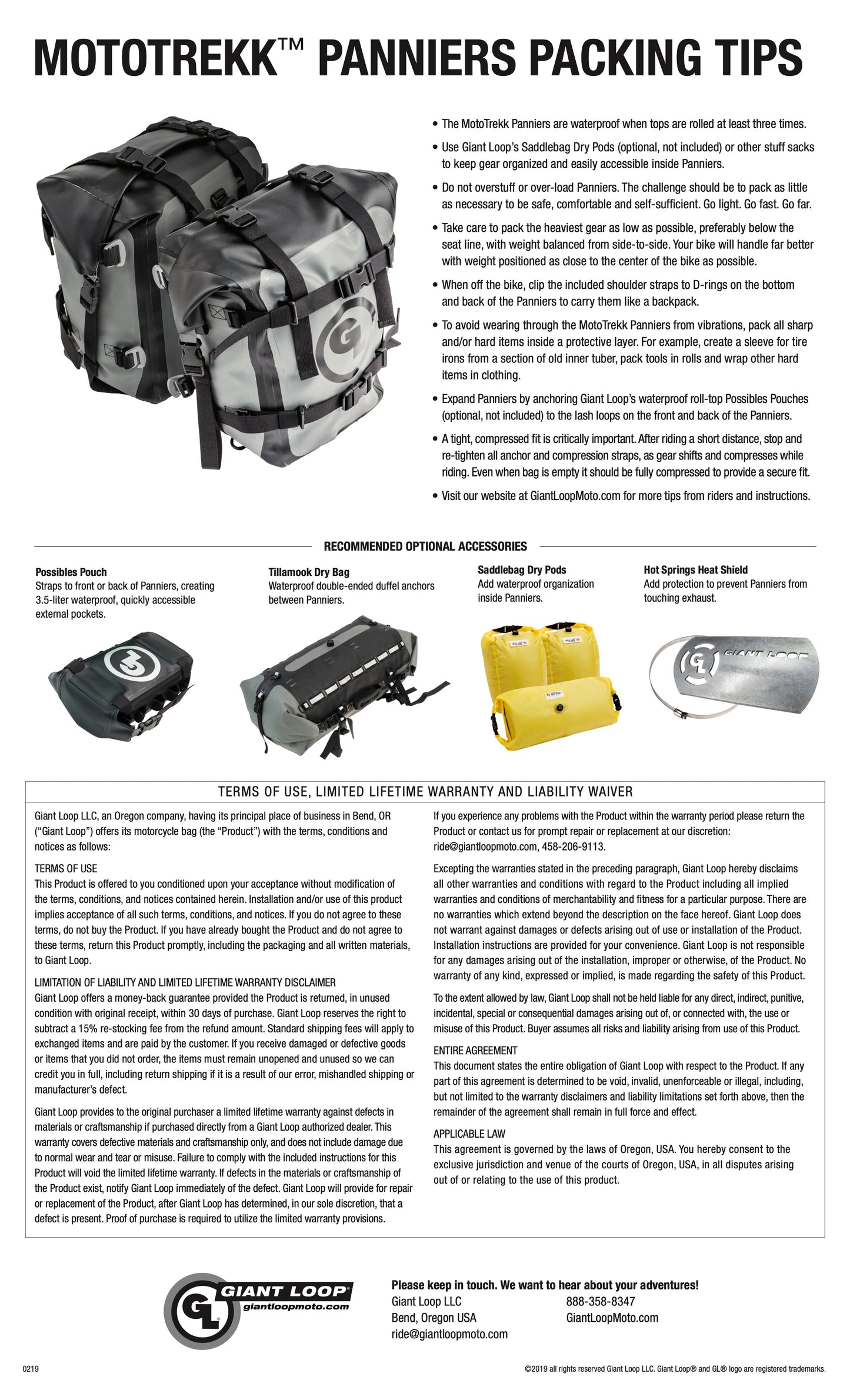 Giant Loop MotoTrekk Panniers Outlet