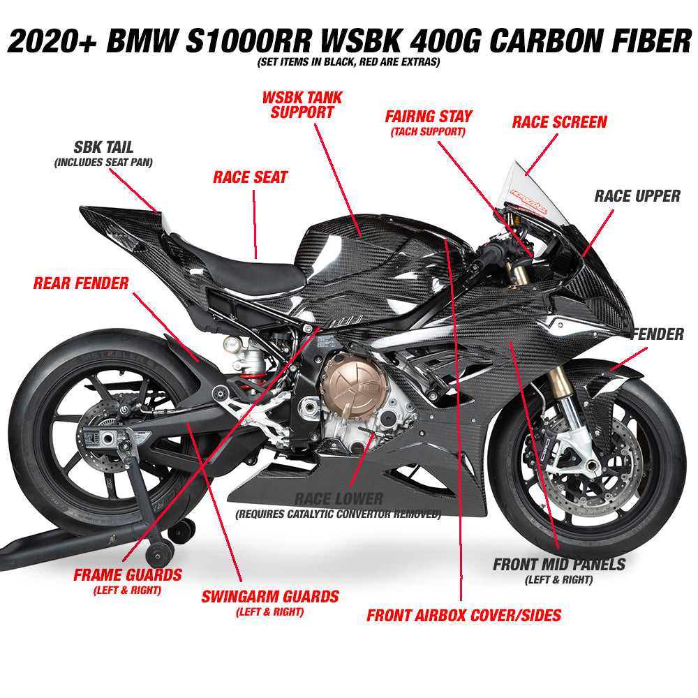 Hotbodies Racing Carbon Fiber Race Bodywork BMW S1000RR 2020-2024 - Adventure Parts