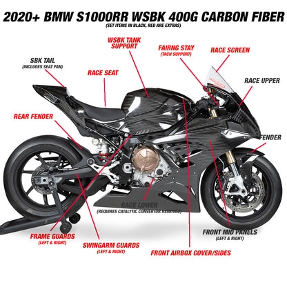 Hotbodies Racing Carbon Fiber Race Bodywork BMW S1000RR 2020-2024 - Adventure Parts