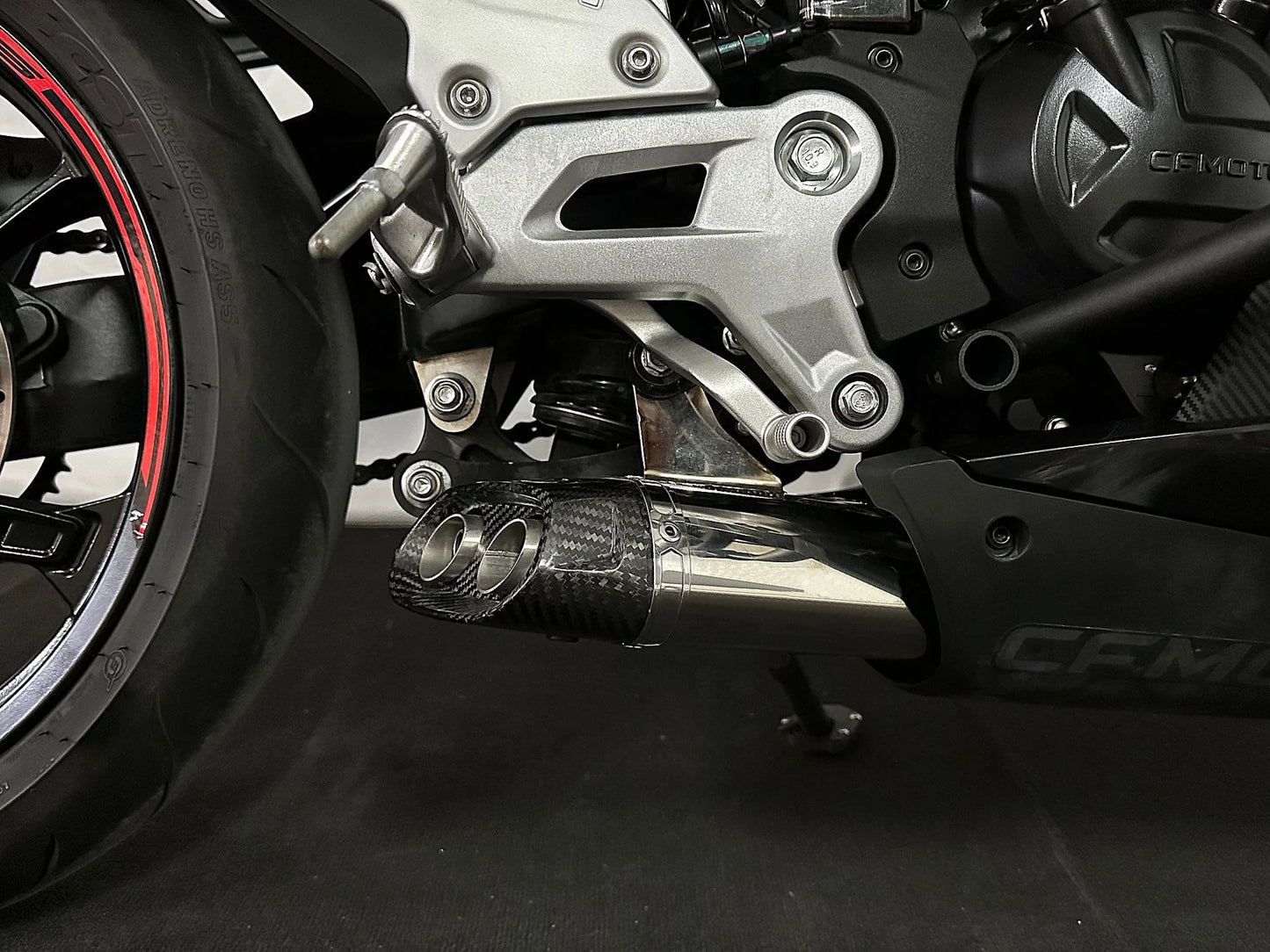 Vandemon Low Mount Single Side Exit Exhaust System CFMOTO 450SR, 450SR-S 2022-2024