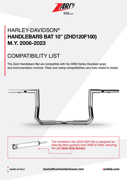 ZARD Handlebar Bat 10" Harley Davidson Touring 2006-2021 - Adventure Parts