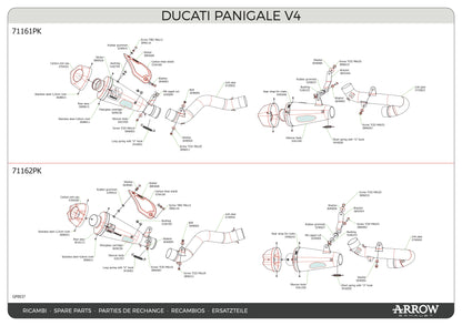 Arrow Full Exhaust System Racing Double Works Silencers Ducati Panigale V4 2018-2024 - Adventure Parts