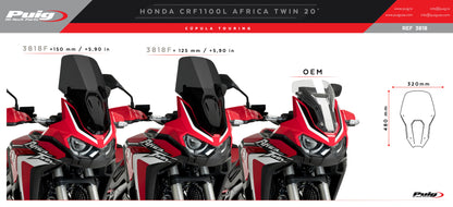 Puig Touring Fixed Windscreen Honda Africa Twin CRF1100 2020-2023 - Adventure Parts