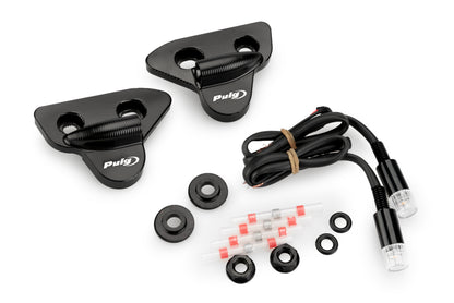 Puig Caps with Turn Lights Tab Motorcycle Mirrors - Universal