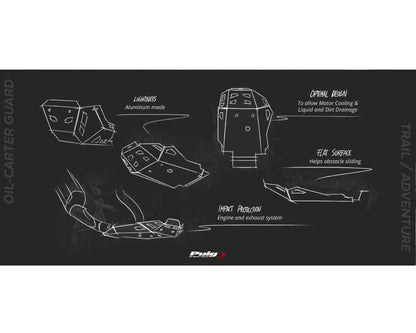 Puig Oil-Carter Guard Skid Plate Yamaha Tenere 700 2019-2025