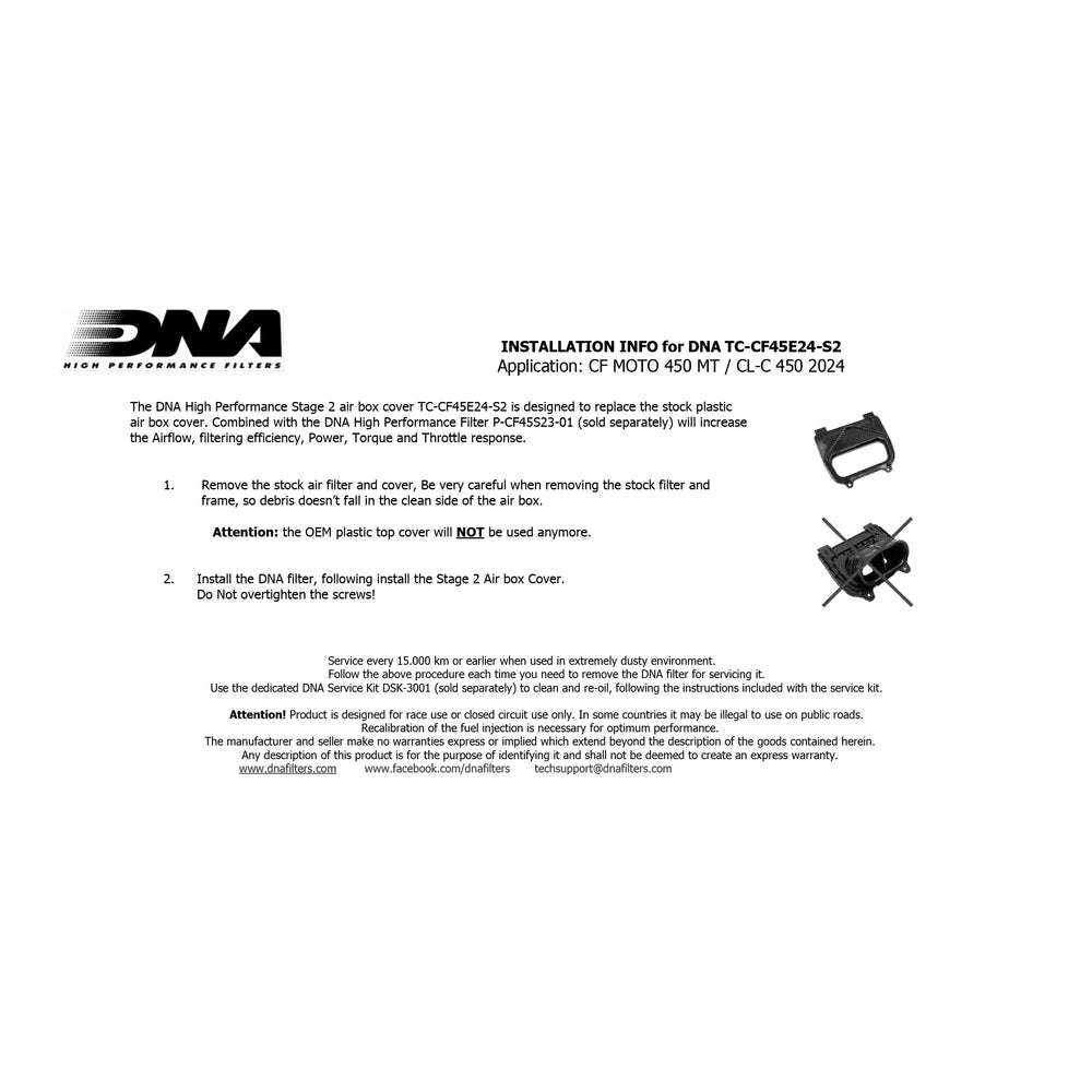 DNA Filters Air Box Cover CFMoto 450 Ibex 2024+ - Adventure Parts