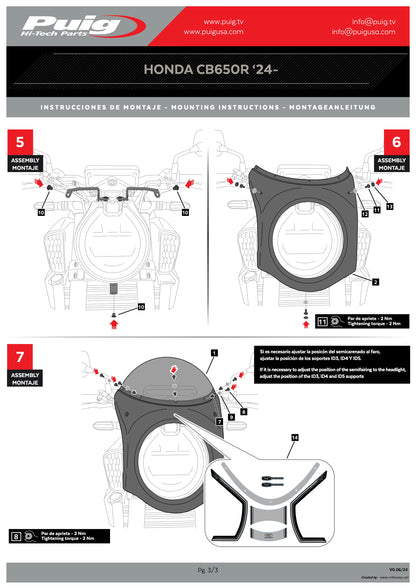 Puig Retro Semifairing Honda CB650R NEO Sport Cafe 2024-2025