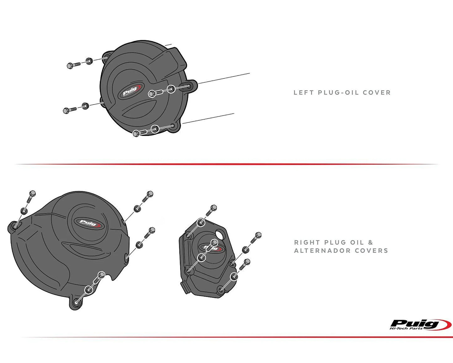 Puig Engine Protectives Covers HONDA CB750 HORNET 2023-2026 - Adventure Parts