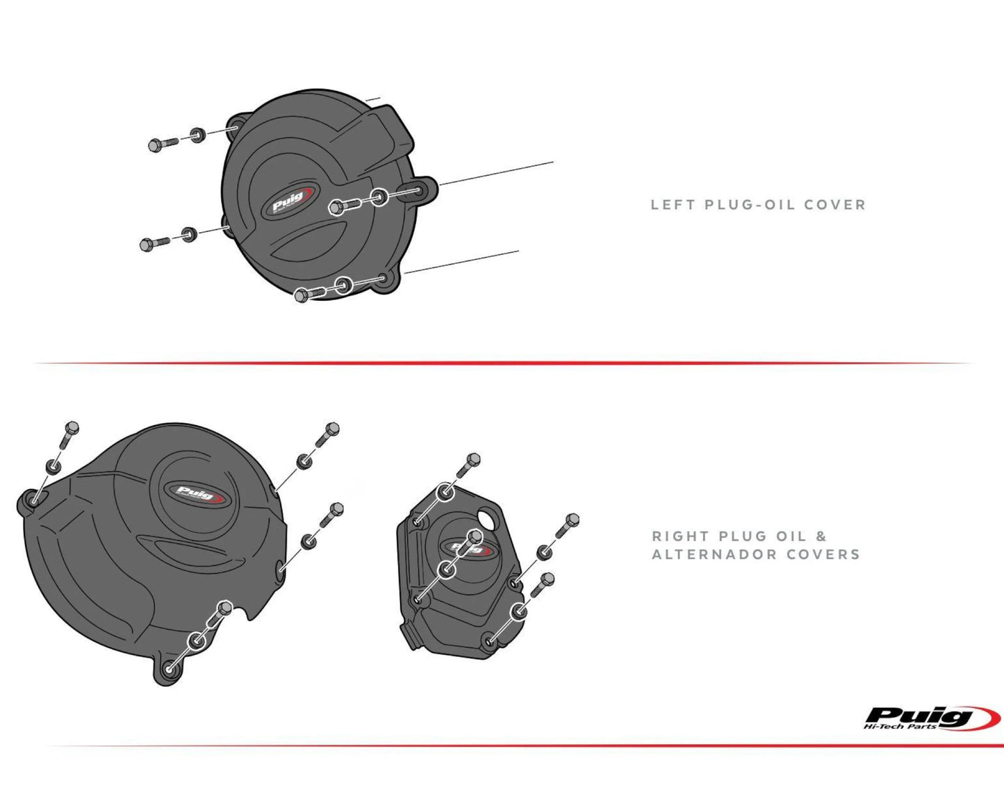 Puig Engine Protectives Covers Kawasaki Z900RS 2018-2025 - Adventure Parts
