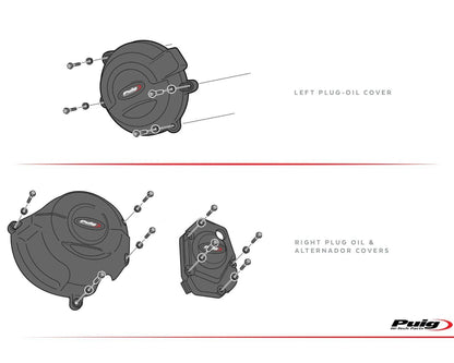 Puig Engine Protectives Covers Kawasaki Z900RS 2018-2025 - Adventure Parts