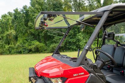 Seizmik Flip-Up Vented Windshield (Scratch Resistant Polycarbonate) Can-Am Defender - Adventure Parts