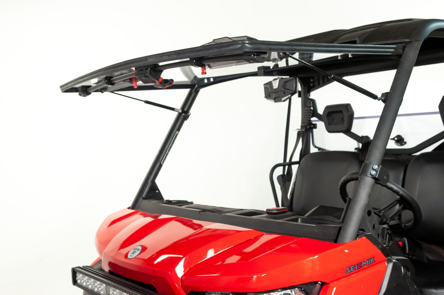 Seizmik Flip-Up Vented Windshield (Scratch Resistant Polycarbonate) Can-Am Defender - Adventure Parts