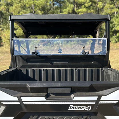 Seizmik Hard Rear Folding Windshield (UV Resistant Polycarbonate) Kawasaki Ridge