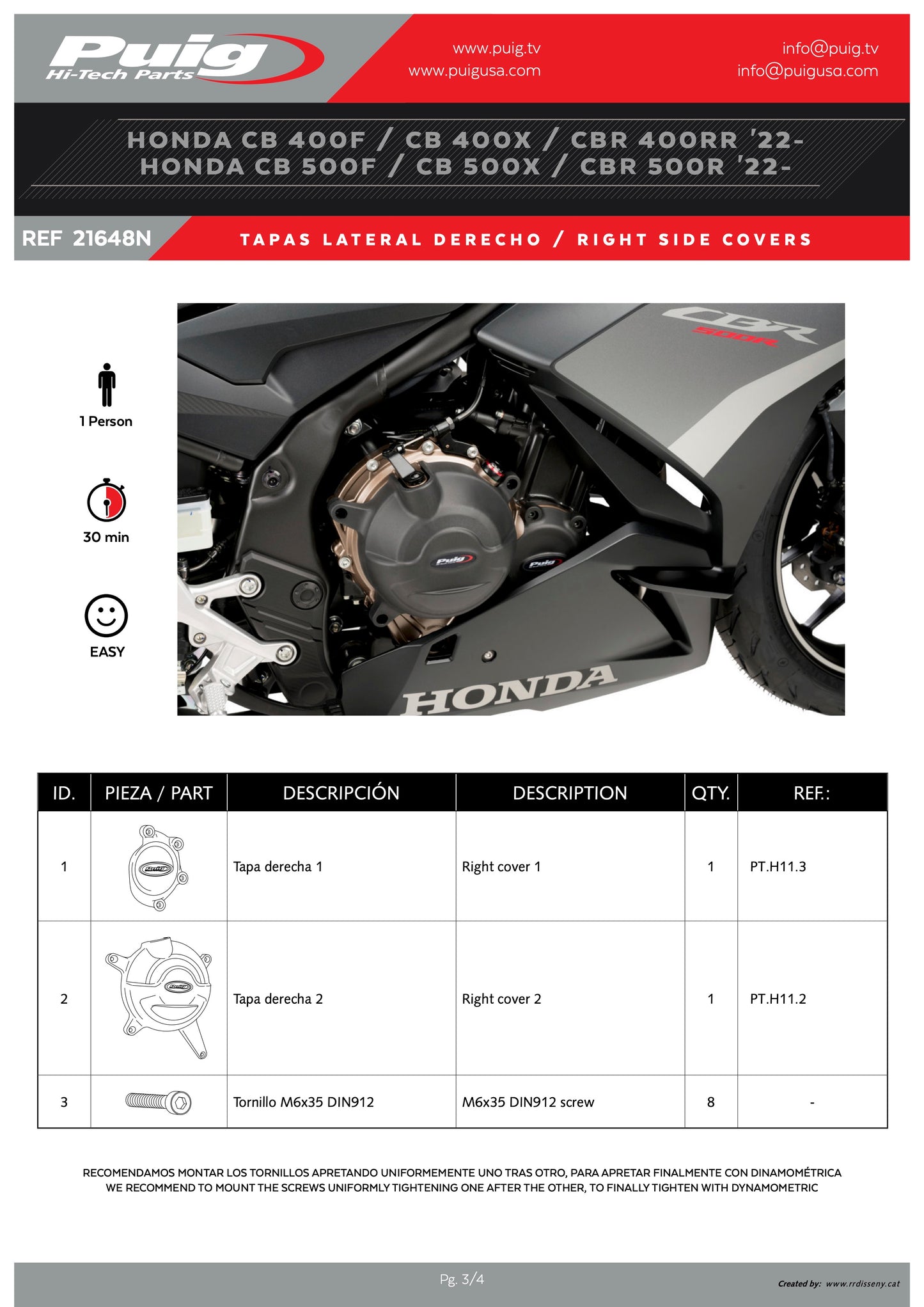 Puig Track Engine Covers  Honda NX500 2024-2025 - Adventure Parts