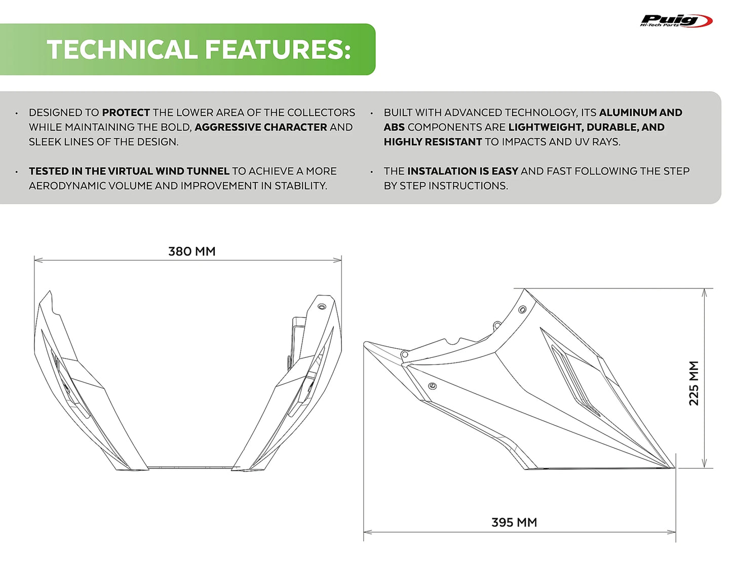 Puig Engine Spoiler Yamaha MT-07 2025-2026 - Adventure Parts
