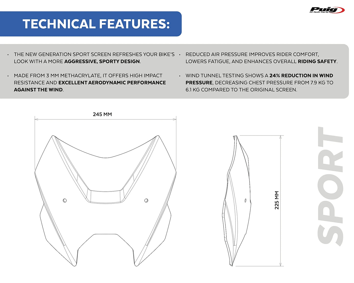 Puig New Generation Sport BMW R1300R 2025-2026