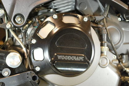 Woodcraft RHS Clutch Cover Protector w/ Skid Pad Ducati Monster 2009-2013