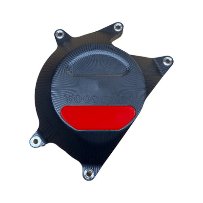 Woodcraft Clutch Cover Protector UHMW Plastic w/ Skid Plate Aprilia RS457 2024-2025 - Adventure Parts