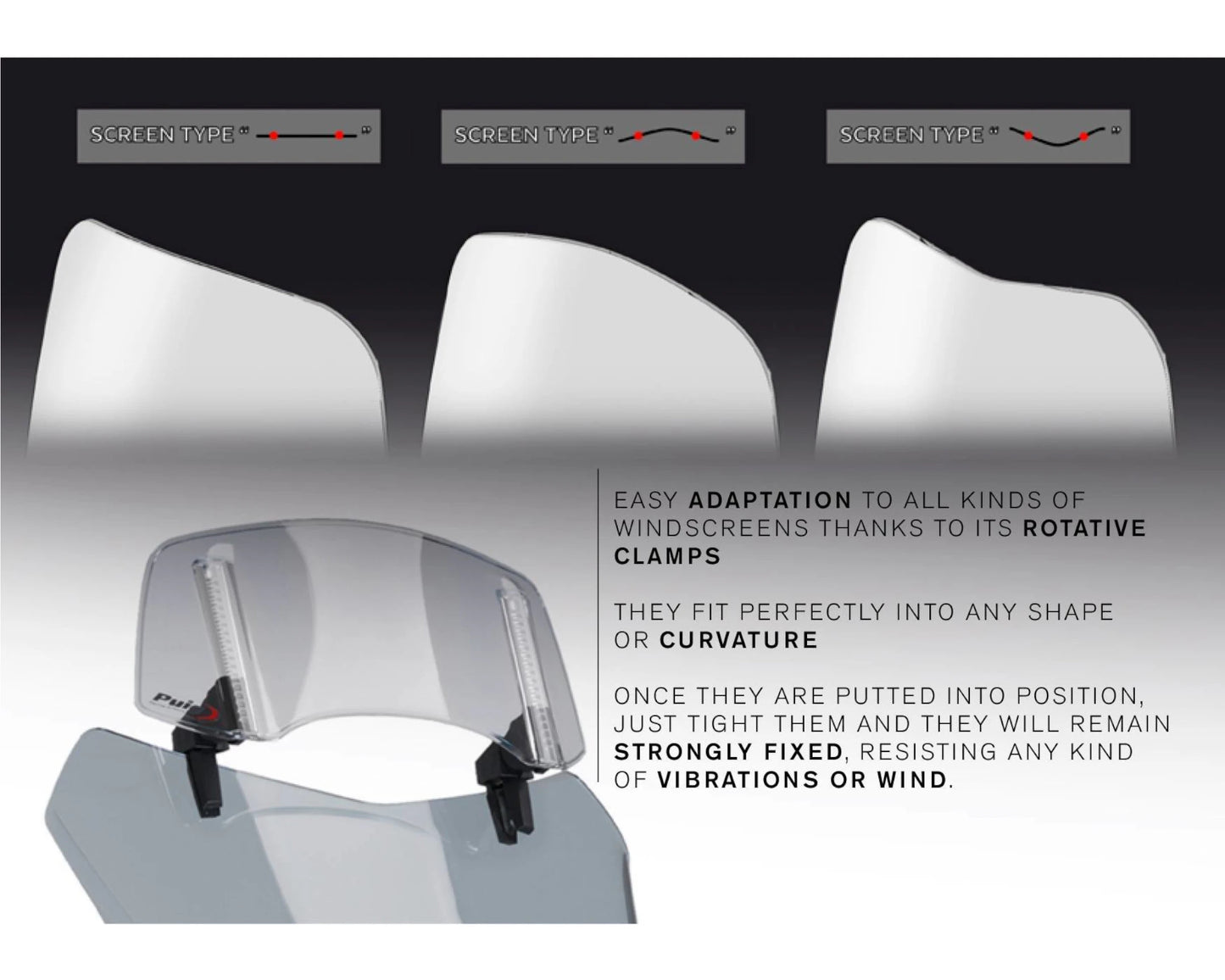 Puig Multi-Adjustable Visor 2.0 Fixed /w Screws KOVE 800X PRO 2024 - Adventure Parts
