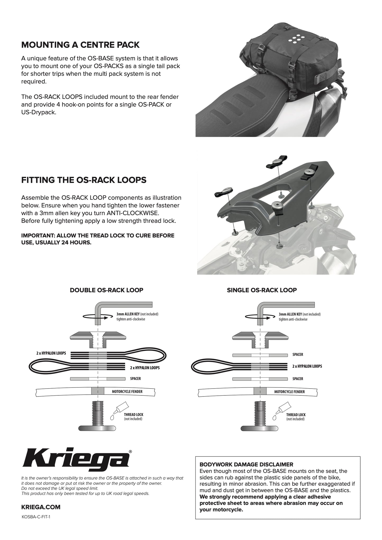 Kriega OS-Base Pannier Mounting Kit Husqvarna 701