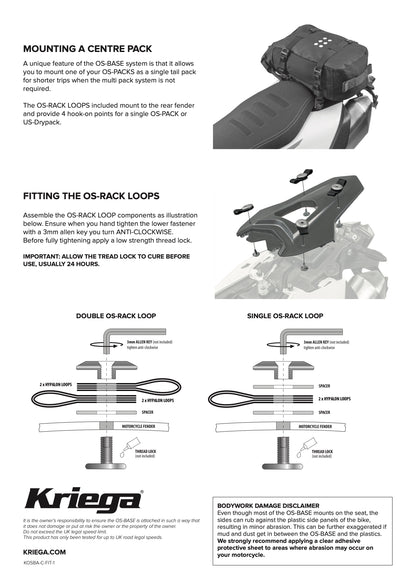 Kriega OS-Base Pannier Mounting Kit Husqvarna 701