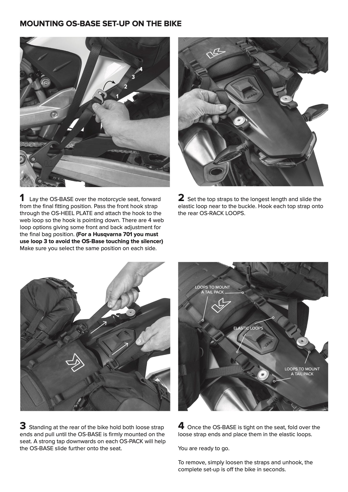 Kriega OS-Base Pannier Mounting Kit Husqvarna 701