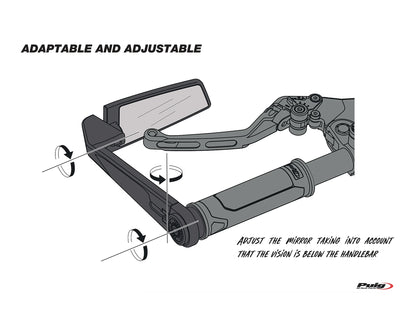 Puig Rearview Right Mirror Diablo Universal - Adventure Parts