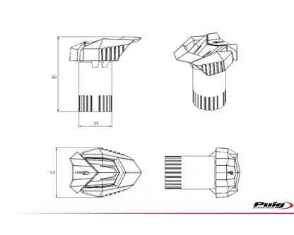 Puig Frame Sliders Spares Kawasaki Z900 2025 - Adventure Parts