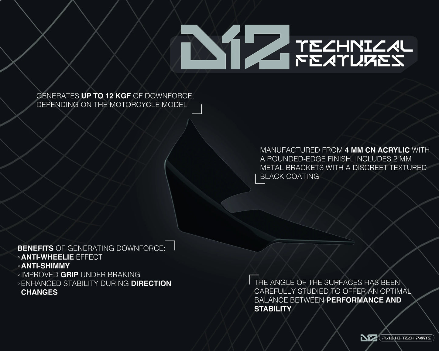 Puig Spoilers D12 Kawasaki Z900/SE 2025