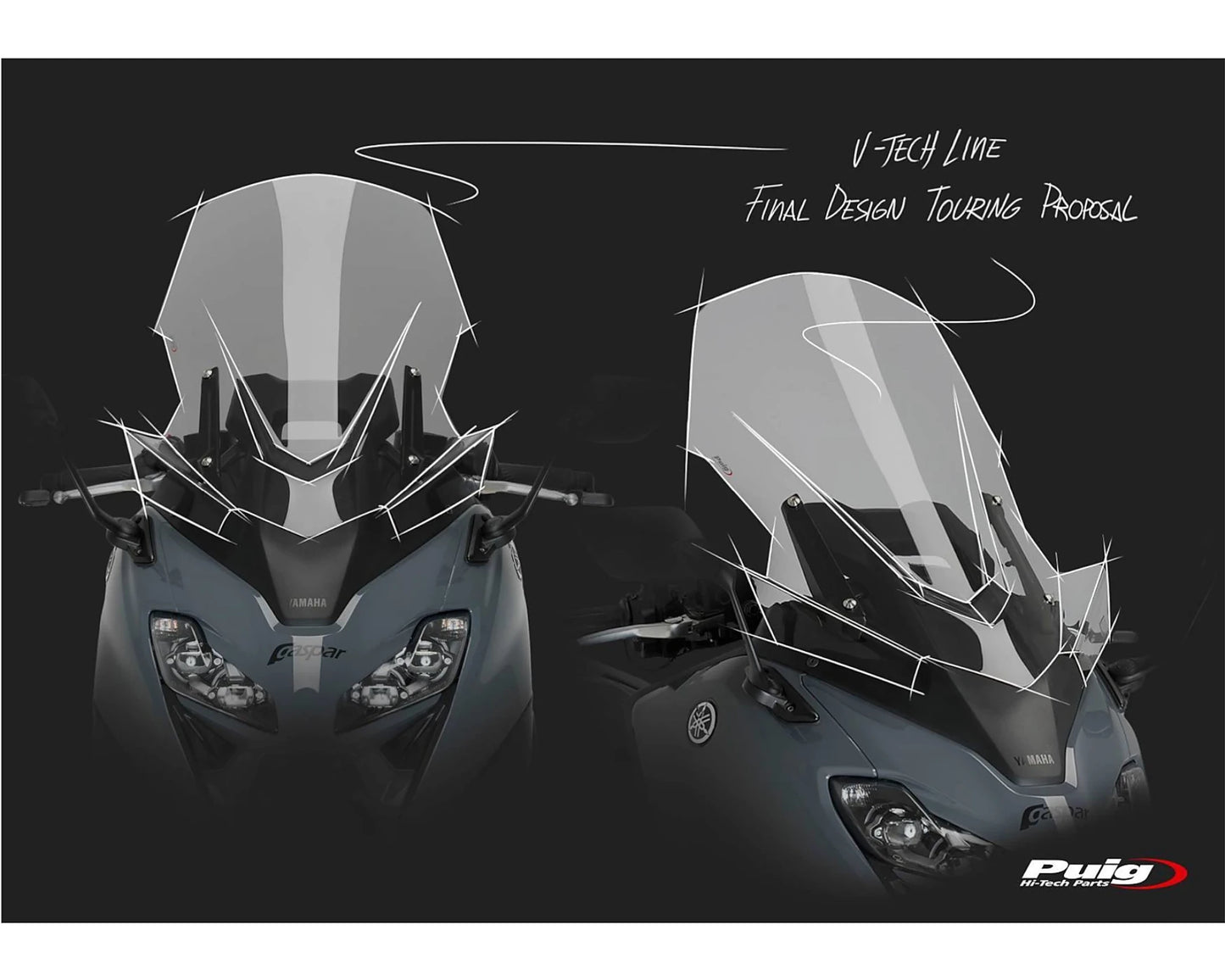 Puig Windshield V-Tech Line Sport YAMAHA T-MAX 560 2022-2026