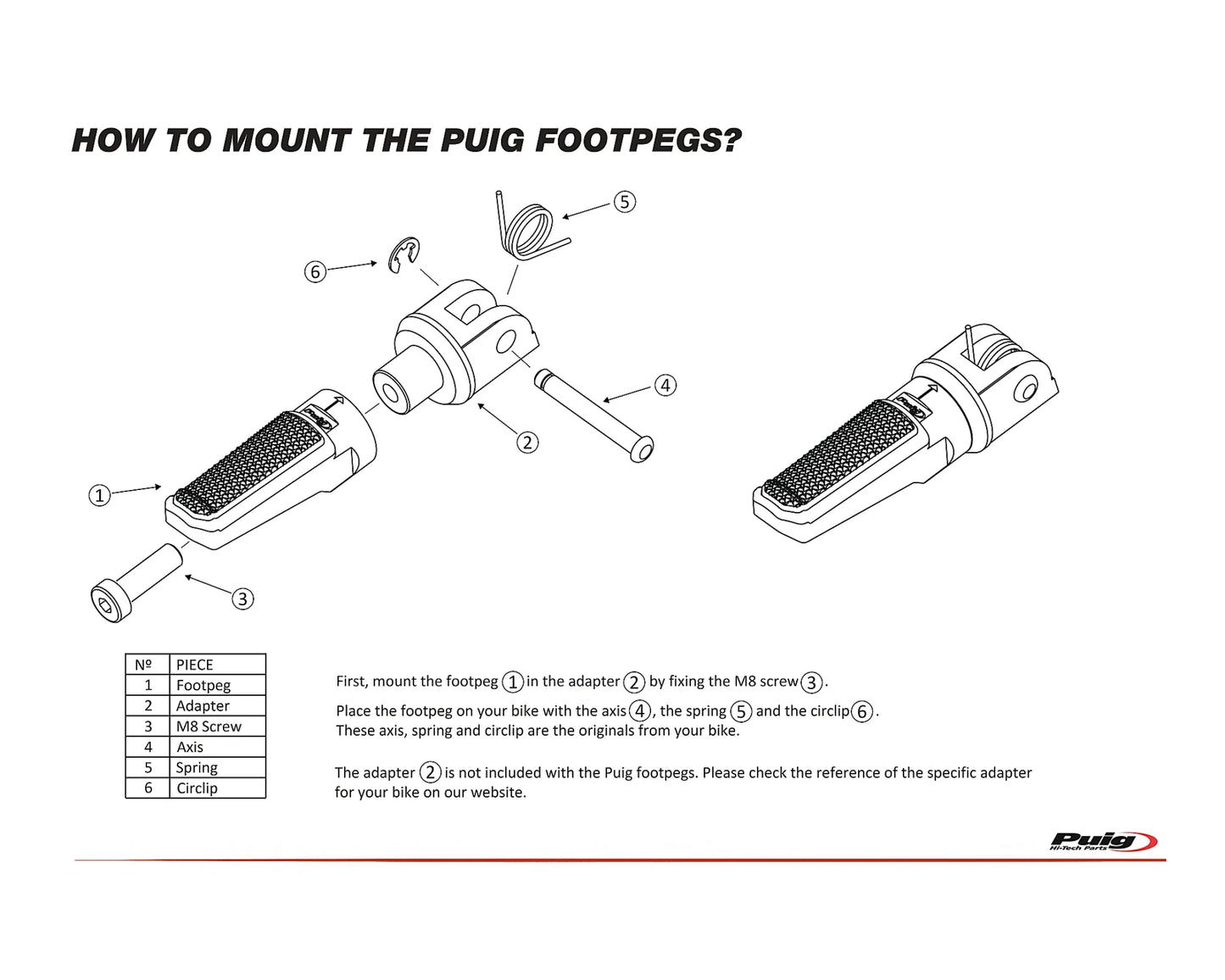 Puig Spare - Relocation Brackets Set 20 mm Universal - Adventure Parts