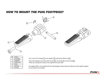 Puig Spare - Relocation Brackets Set 20 mm Universal - Adventure Parts