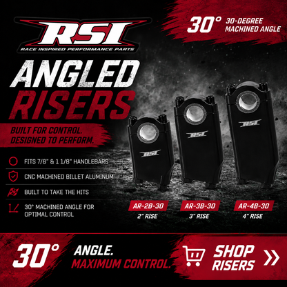 Straightline Performance RSI 30° Angled Handlebar Risers Polaris 2010-2027